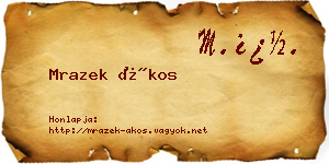 Mrazek Ákos névjegykártya
